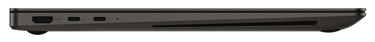 Lewa strona: HDMI, 2x Thunderbolt 4 (USB-C; Power Delivery, DisplayPort)