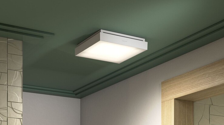 Inteligentny wentylator Atmo to inteligentny klimatyzator łazienkowy i lampka nocna. (Źródło: Kohler)