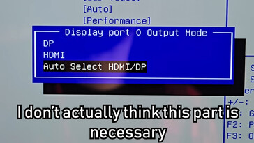 Opcja BIOS portu hybrydowego w mini PC (źródło obrazu: Jon Bringus na YouTube)