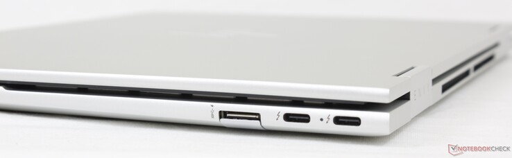 Po prawej stronie: USB-A 10 Gbps, 2x Thunderbolt 4 z Power Delivery + DisplayPort 1.4