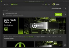 Nvidia GeForce Game Ready Driver 536.40 powiadomienie w GeForce Experience (Źródło: Własne)