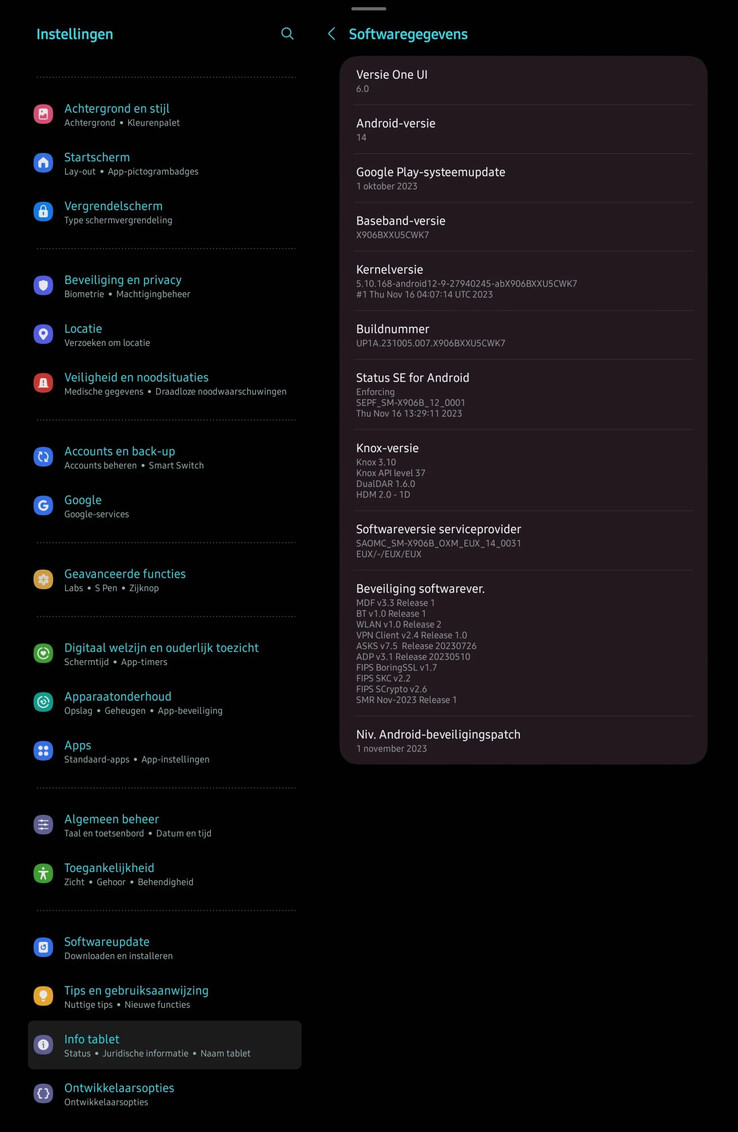 Zrzut ekranu z One UI 6 na tablecie Tab S8 Ultra. (Źródło: Samsung via SamMobile)