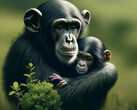 180 000 goryli, bonobo i szympansów jest zagrożonych przez wydobycie energii odnawialnej (zdjęcie symboliczne: Dall-E / KI)