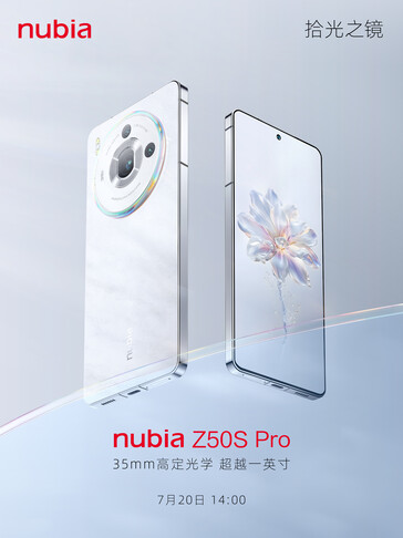 Nubia prezentuje jedną z wersji Z50S Pro przed debiutem 20 lipca 2023 roku....
