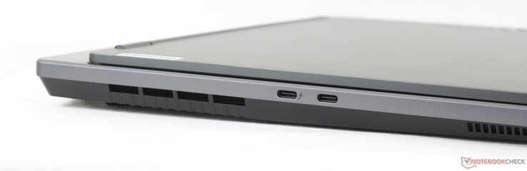 Po lewej: USB-C z Thunderbolt 4 + DisplayPort 1.4, USB-C 3.2 Gen. 2 z DisplayPort 1.4
