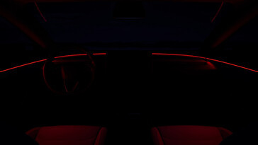 Model 3 jest teraz wyposażony w oświetlenie ambientowe w górnej części wykończenia wnętrza. (Źródło zdjęcia: Tesla)