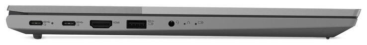 Lewa strona: 2x USB 3.2 Gen 2 (USB-C; Power Delivery, Displayport), HDMI, USB 3.2 Gen 1 (USB-A), gniazdo audio