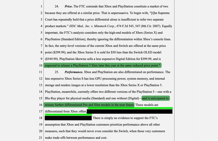 Dokument zawiera pewne wskazówki dotyczące ceny i okna premiery Sony PlayStation 5 Slim (Zdjęcie: Court Listener)