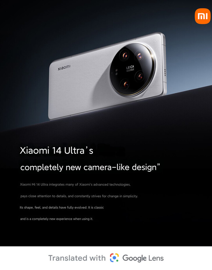 Nowy "design przypominający aparat" Xiaomi 14 Ultra (źródło zdjęcia: Xiaomi)