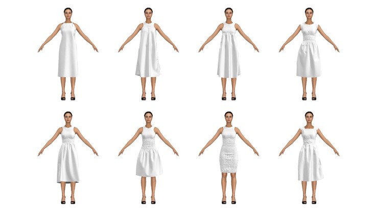 Włókna termokurczliwe pozwalają dzianinowej sukience zmieniać styl i kształt. (Źródło: MIT Self Assembly Lab)
