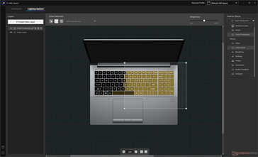 Funkcje podświetlenia RGB na klawisze podobne do wielu laptopów do gier