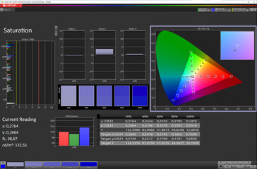 Nasycenie kolorów (schemat kolorów: Standardowy, temperatura kolorów: Standardowa, docelowa przestrzeń kolorów: sRGB)