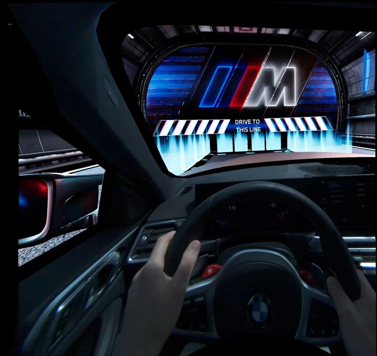 Wirtualne tory wyścigowe są ścigane i driftowane przy użyciu M4 Coupé jako kontrolera gry. (Źródło: BMW)