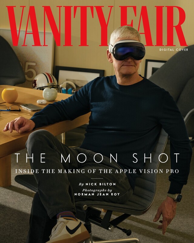 Apple-CEO Tim Cook nie nosi Prady, ale Vision Pro. (Zdjęcie: Vanity Fair)