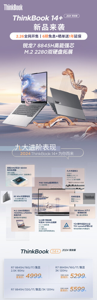 2024 Zdjęcie promocyjne Lenovo ThinkBook 14+ Ryzen (źródło zdjęcia: Lenovo)