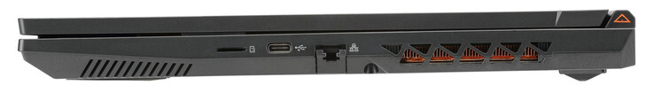 Prawo: Czytnik kart microSD, USB 3.2 Gen 2 (USB-C), Gigabit Ethernet