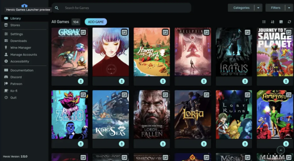 Heroic Game Launcher pozwala instalować gry z Epic, GOG i Amazon na Linuksie (Źródło: Heroic Game Launcher)