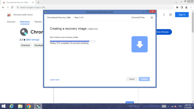 Chromebook Recovery Utility wykonuje swoją pracę (Źródło obrazu: zrzut ekranu)