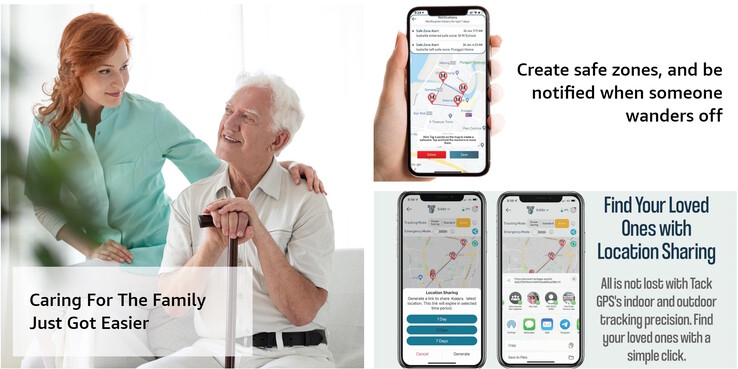 Aplikacja do śledzenia Tack GPS Plus może automatycznie powiadamiać opiekunów, jeśli pacjent z demencją się oddali. (Źródło: Tack One)