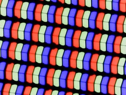 Wyświetlacz LC wykorzystuje klasyczną matrycę subpikseli RGB składającą się z czerwonej, niebieskiej i zielonej diody elektroluminescencyjnej.