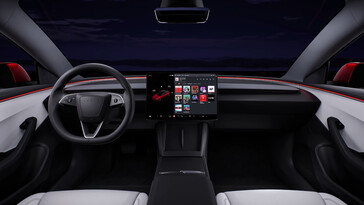 Tesla twierdzi, że ulepszyła materiały w Modelu 3 i umieściła podwójne ładowarki bezprzewodowe pod ekranem informacyjno-rozrywkowym. (Źródło zdjęcia: Tesla)