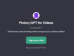 Pictory GPT for Videos dostępne dla ChatGPT Plus (Źródło: Własne)
