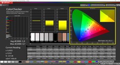 CalMAN Colorchecker (profil: natywny, docelowa przestrzeń barw AdobeRGB)