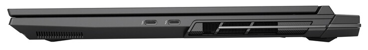 Prawo: Thunderbolt 4 (USB-C; DisplayPort, G-Sync), Thunderbolt 4 (USB-C; Power Delivery, DisplayPort, G-Sync)