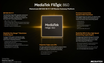 Kluczowe cechy MediaTek Filogic 860 (zdjęcie za pośrednictwem MediaTek)