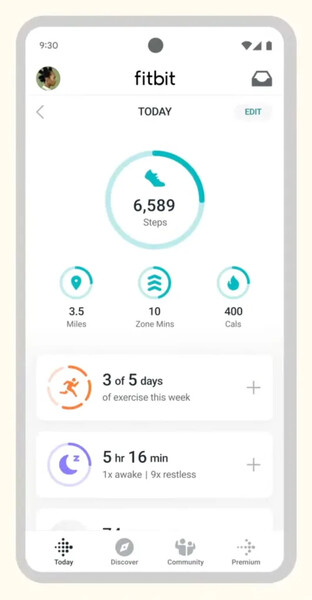 Aplikacja Fitbit z włączonym trybem trenera. (Źródło obrazu: 9to5Google)