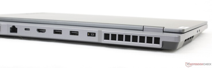 Tył: Gigabit RJ-45, USB-C 3.2 Gen. 2 w/ DisplayPort 1.4 + Power Delivery, HDMI 2.1, 2x USB-A 3.2 Gen. 1, zasilacz AC