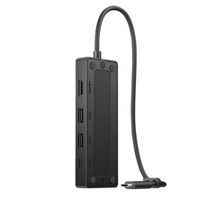 HP USB-C Travel Hub G3 waży zaledwie 63,5 g i mierzy 116 x 42 x 14 mm. (Źródło zdjęcia: HP)