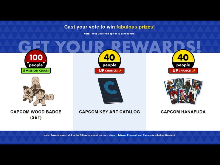 Przy 50 040 uczestnikach Capcom chce zwiększyć liczbę katalogów z kluczowymi dziełami sztuki do 100. Przy 100 040 uczestnikach rozlosowanych zostanie również 100 zestawów kart Hanafuda. (Źródło: Capcom)