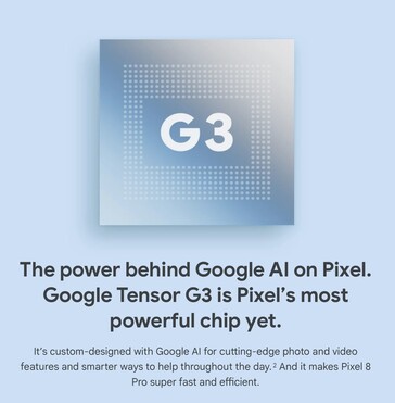 Twierdzenia marketingowe Google Tensor G3. (Źródło: Google)