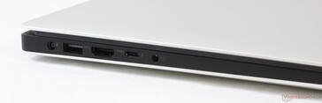 lewy bok: gniazdo zasilania, USB 3.1 Gen 1, HDMI 2.0, Thunderbolt 3, gniazdo audio