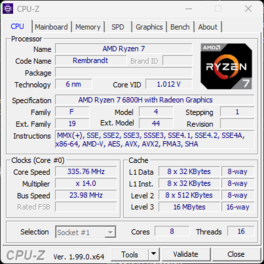CPU-Z, strona główna