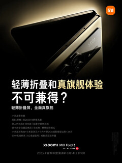 Xiaomi promuje Mix Fold 3 przed jego premierą. (Źródło: Xiaomi via Weibo)