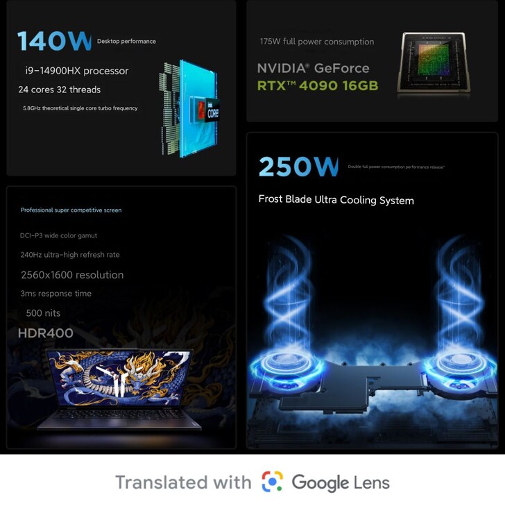 Wyróżnione specyfikacje (źródło obrazu: Lenovo)