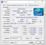 Celeron B810: częstotliwość taktowania i napięcie, LFM (low frequency mode) Celeron B810: częstotliwość taktowania i napięcie, LFM (low frequency mode)