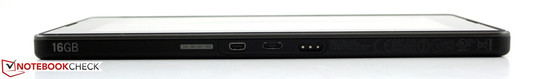 dół: mikro HDMI, mikro USB, gniazdo stacji ładującej (Rapid Charging Pod)