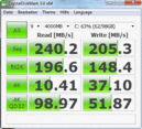 wyniki testów CrystalDiskMark 3.0 (Samsung 900X3A, Samsung MZMPA128HMFU)