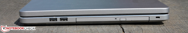 prawy bok: 2 USB 2.0, napęd optyczny (DVD), gniazdo blokady Kensingtona