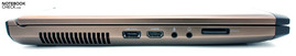 lewy bok: eSATA/USB 2.0, HDMI, gniazda audio, czytnik kart