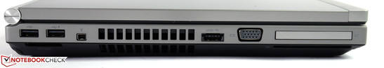 lewy bok: 2 USB 2.0, FireWire, USB/eSATA, VGA, ExpressCard/54, czytnik SmartCard