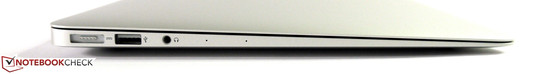lewy bok: gniazdo zasilania (MagSafe), USB 3.0, gniazdo audio