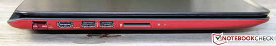 lewy bok: LAN, HDMI, 2 USB 3.0, czytnik kart pamięci
