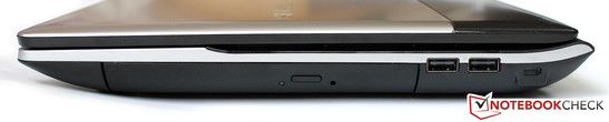 prawy bok: 2 USB 2.0, gniazdo blokady Kensingtona prawy bok: 2 USB 2.0, gniazdo blokady Kensingtona