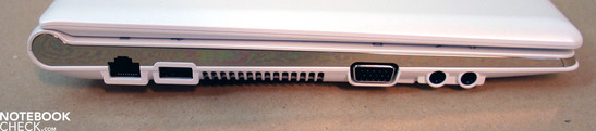 lewy bok: LAN, USB, VGA, gniazda audio