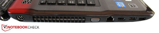 lewy bok: gniazdo zasilania, VGA, RJ-45, HDMI, USB 3.0, USB 2.0