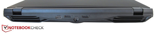 tył: HDMI, 2 złącza DisplayPort, gniazdo zasilania
